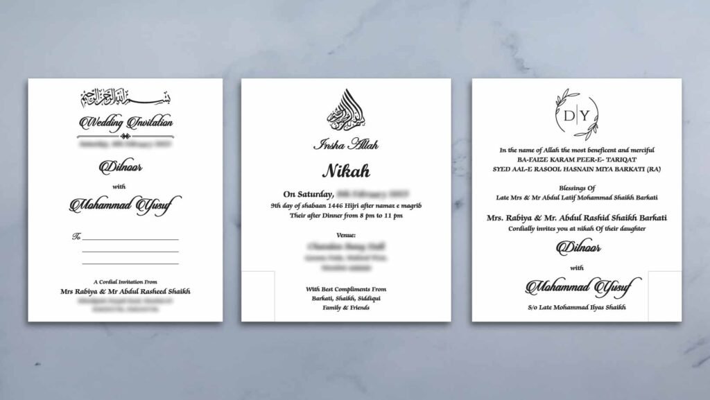 Handpicked Templates for Indian Wedding Invitation Cards 3 Muslim Wedding Invitation Templates