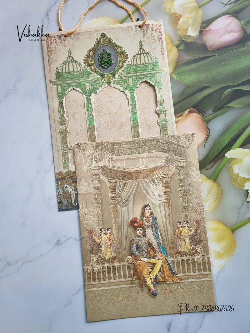 Barat Dulah Dulhan Hindu Sikh Carry Bag invitation Cards CR-8017