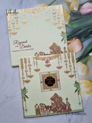 Barat Hindu Sikh Colored invitation Cards LN-750