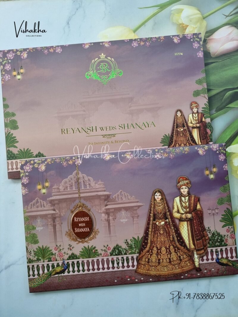 Dulah Dulhan Hindu Jain Sikh Padded invitation Cards VN-774