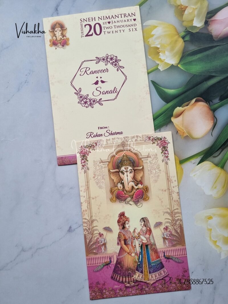 Dulah Dulhan Hindu Light Yellow Colored wedding invitation Cards NA-1125-34