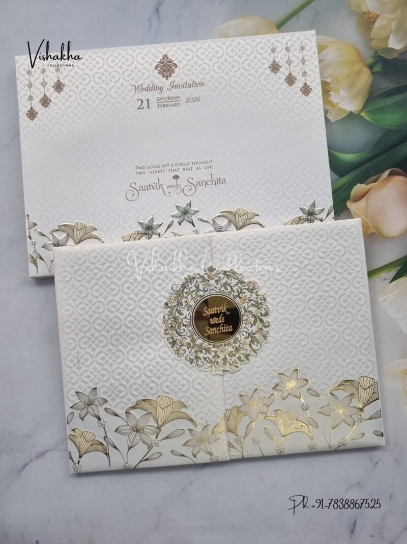 Dulah Dulhan Hindu Muslim Christian Sikh Padded invitation Cards CR-555C