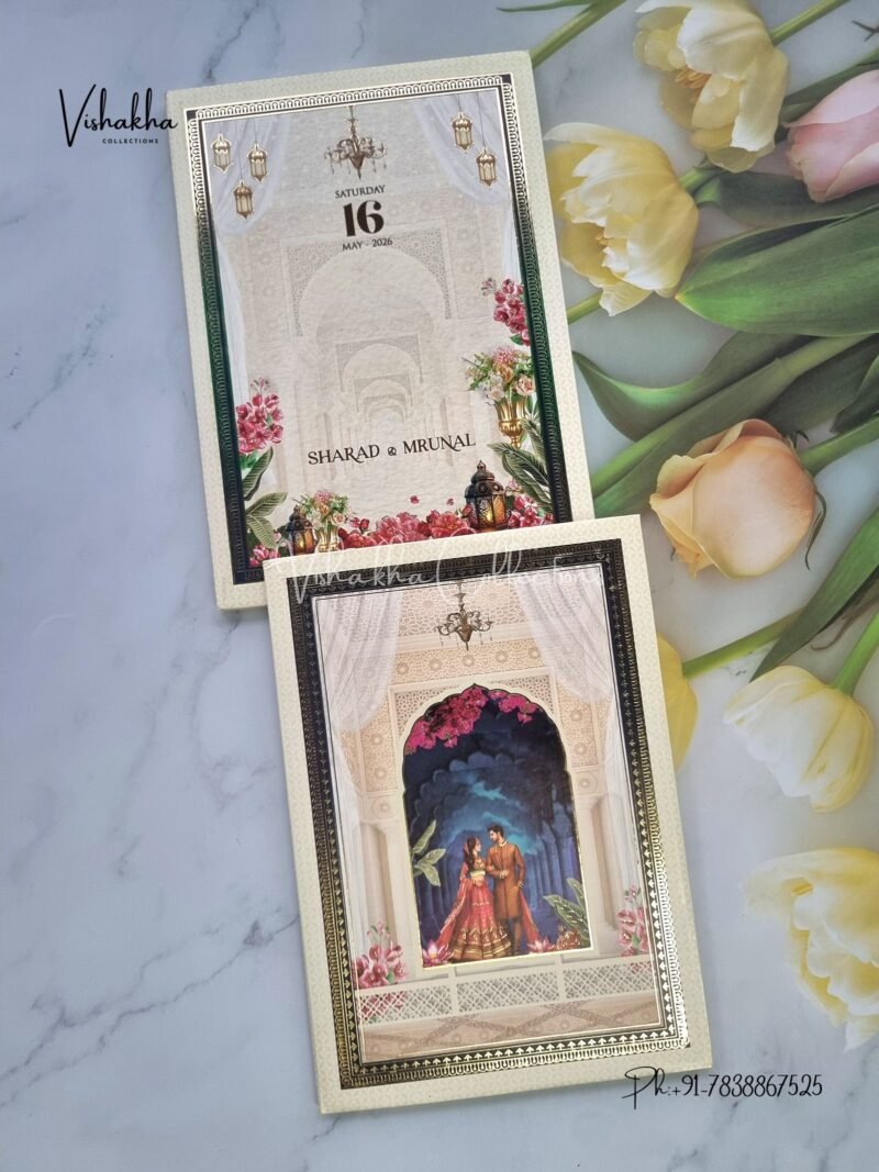 Dulah Dulhan Hindu Muslim Christian Sikh Padded invitation Cards JM-N2487