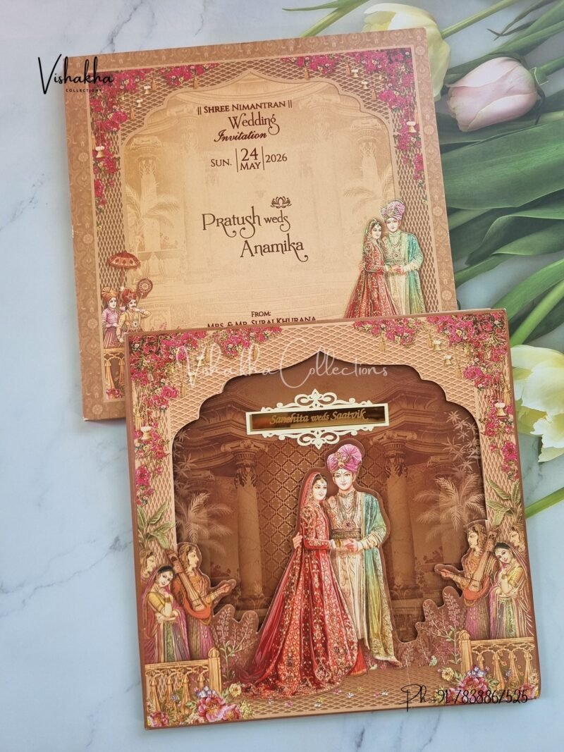 Dulah Dulhan Hindu Sikh Padded invitation Cards CR-7085