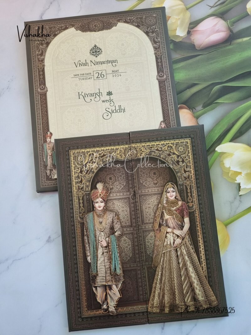 Dulah Dulhan Hindu Sikh Padded invitation Cards CR-8008