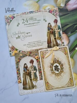 Dulah Dulhan Hindu Sikh invitation Cards ATS-4137