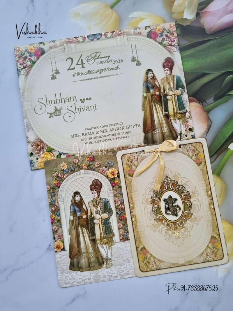 Dulah Dulhan Hindu Sikh invitation Cards ATS-4137
