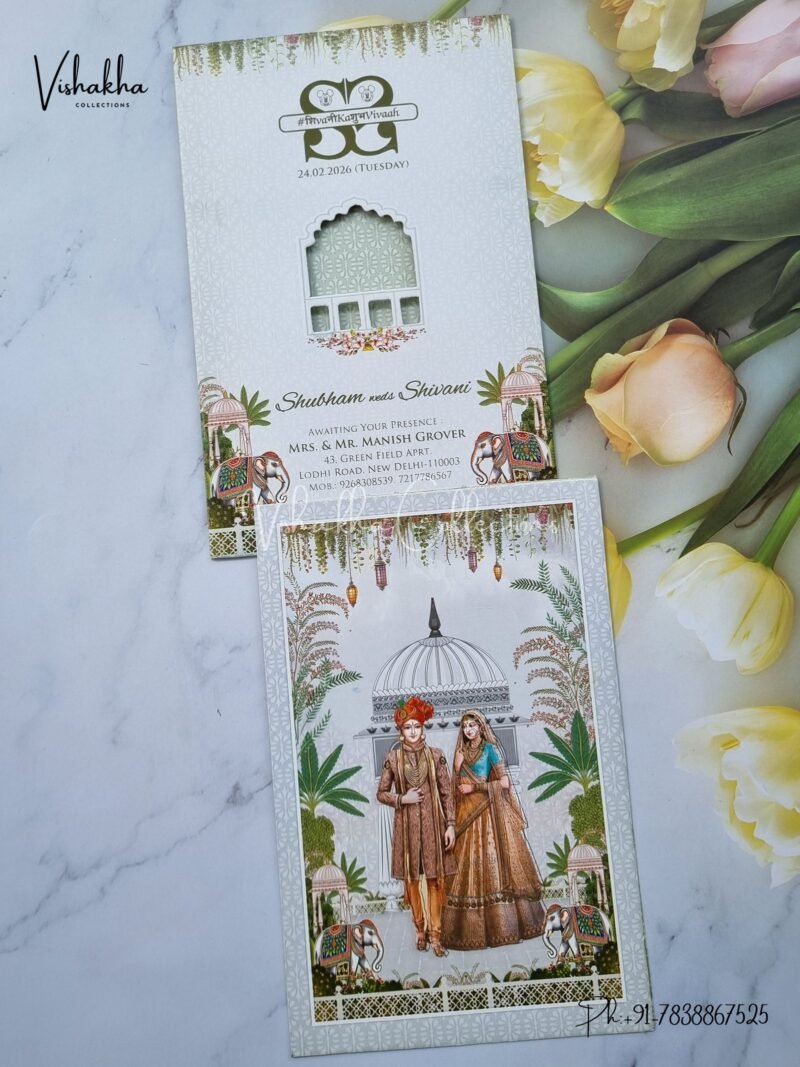 Dulah Dulhan Hindu Sikh invitation Cards ATS-9275