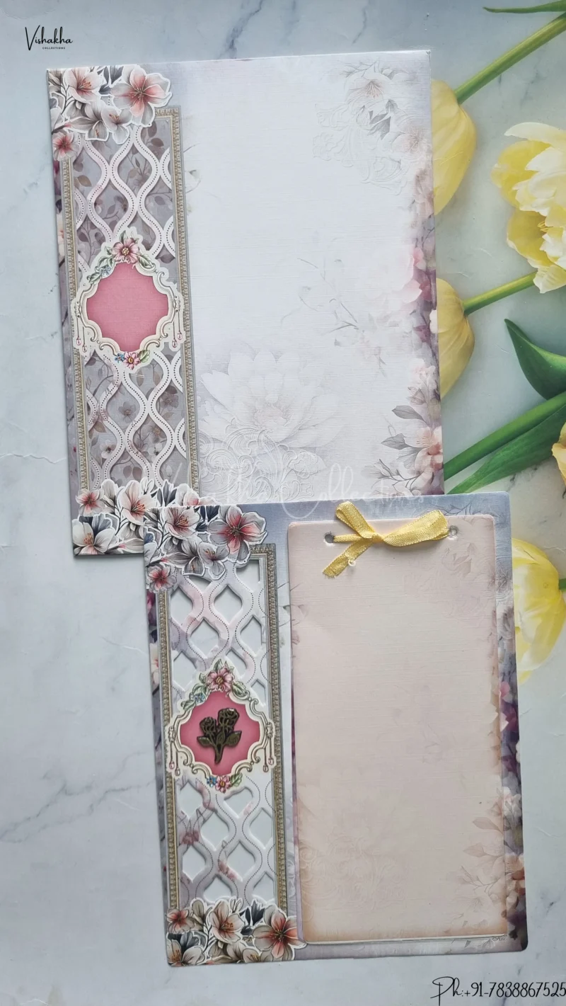 Flower Hindu Muslim Christian Jain Sikh wedding invitation Cards SCH-136