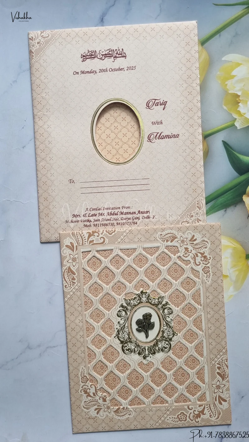 Flower Hindu Muslim Christian Jain Sikh wedding invitation Cards SCH-170
