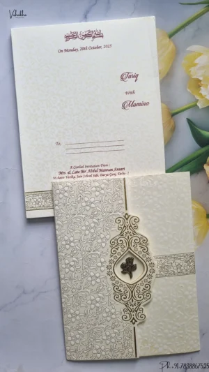 Flower Hindu Muslim Christian Jain Sikh wedding invitation Cards SCH-UN006