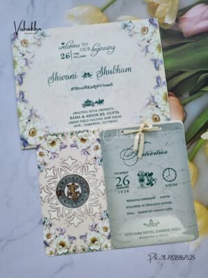 Flower Hindu Muslim Christian Sikh invitation Cards ATS-3186