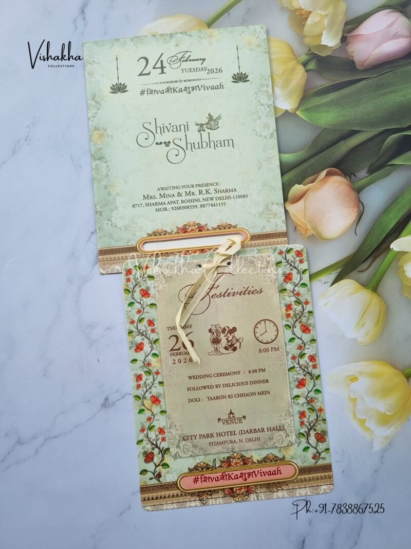 Flower Hindu Muslim Christian Sikh invitation Cards ATS-4204