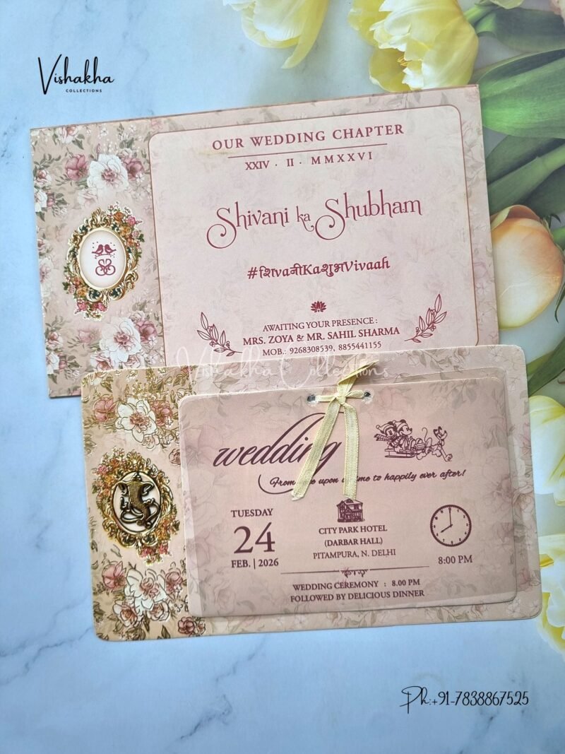 Flower Hindu Muslim Christian Sikh invitation Cards ATS-4205