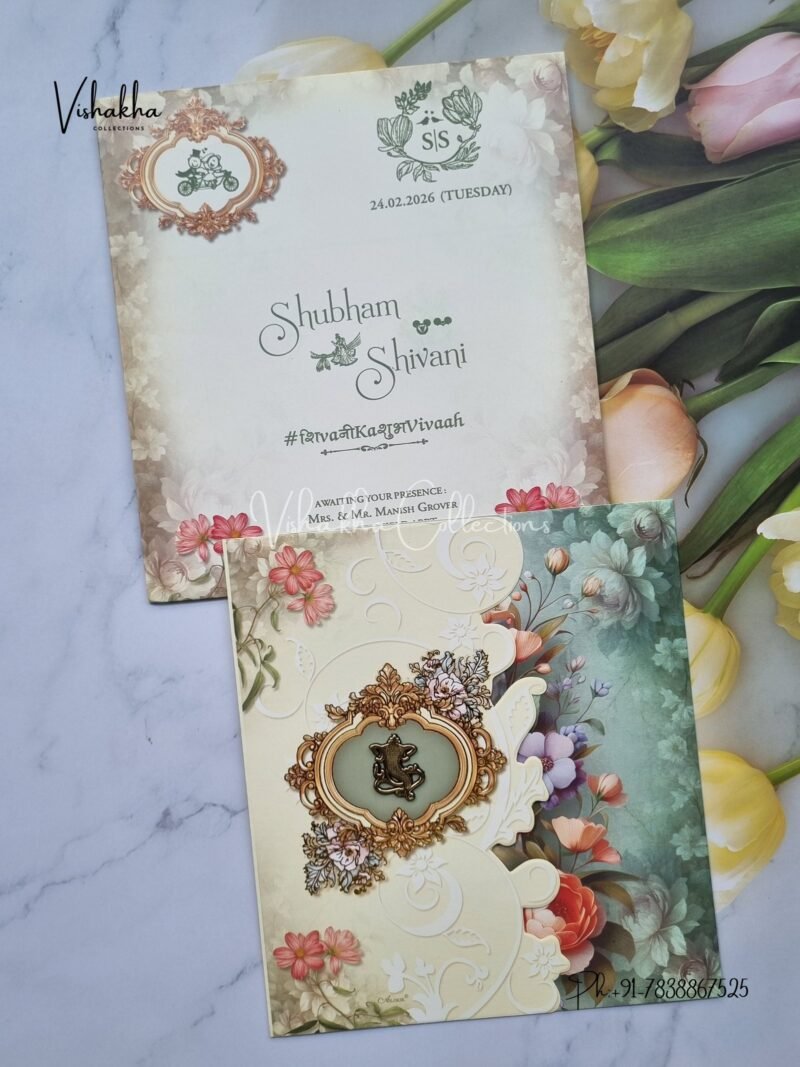 Flower Hindu Muslim Christian Sikh invitation Cards ATS-9213