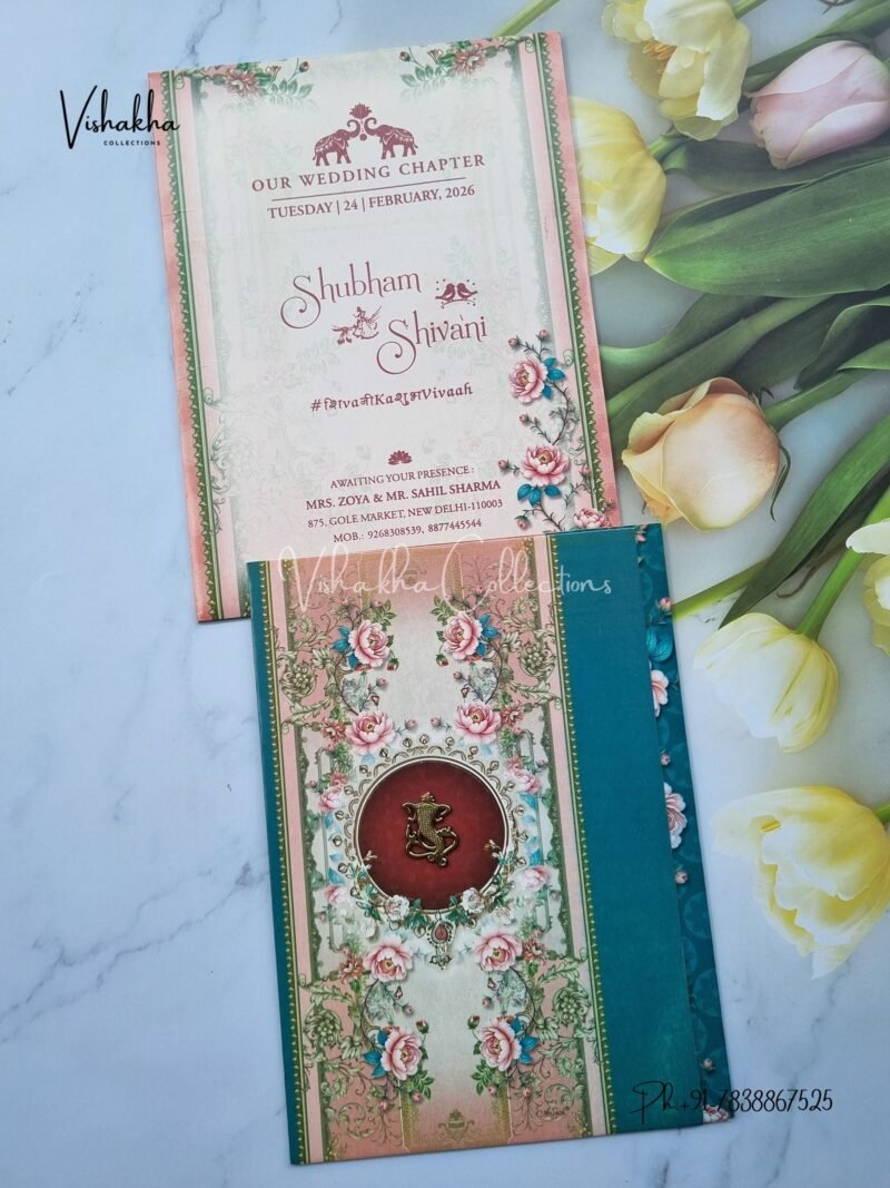 Flower Hindu Muslim Christian Sikh invitation Cards ATS-9226