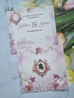 Flower Hindu Muslim Christian Sikh invitation Cards ATS-9238