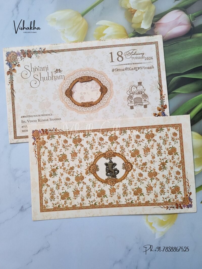 Flower Hindu Muslim Christian Sikh invitation Cards ATS-9252