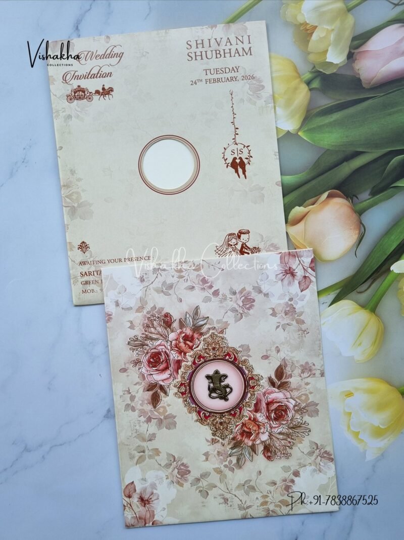 Flower Hindu Muslim Christian Sikh invitation Cards ATS-9261