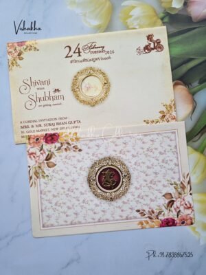 Flower Hindu Muslim Christian Sikh invitation Cards ATS-9277