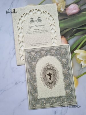 Flower Hindu Muslim Christian Sikh invitation Cards CR-7033