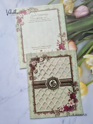 Flower Hindu Muslim Christian Sikh invitation Cards CR-7047