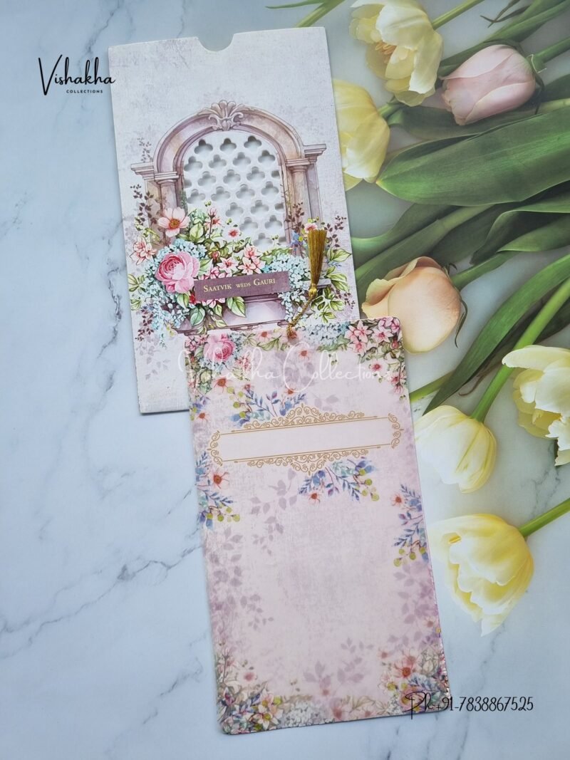 Flower Hindu Muslim Christian Sikh invitation Cards CR-7078