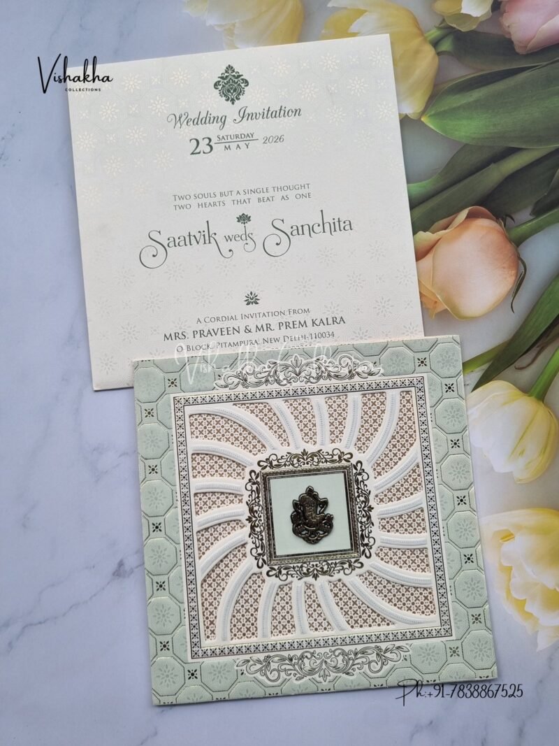 Flower Hindu Muslim Christian Sikh invitation Cards CR-708