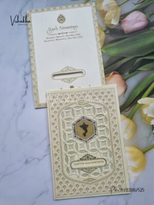 Flower Hindu Muslim Christian Sikh invitation Cards CR-8079P