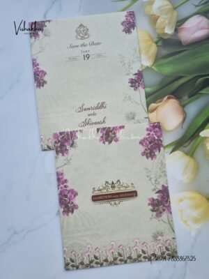 Flower Hindu Muslim Christian Sikh invitation Cards VN-700