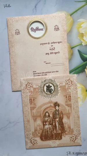 Ganesh Ji Dulah Dulhan Hindu wedding invitation Cards SCH-171