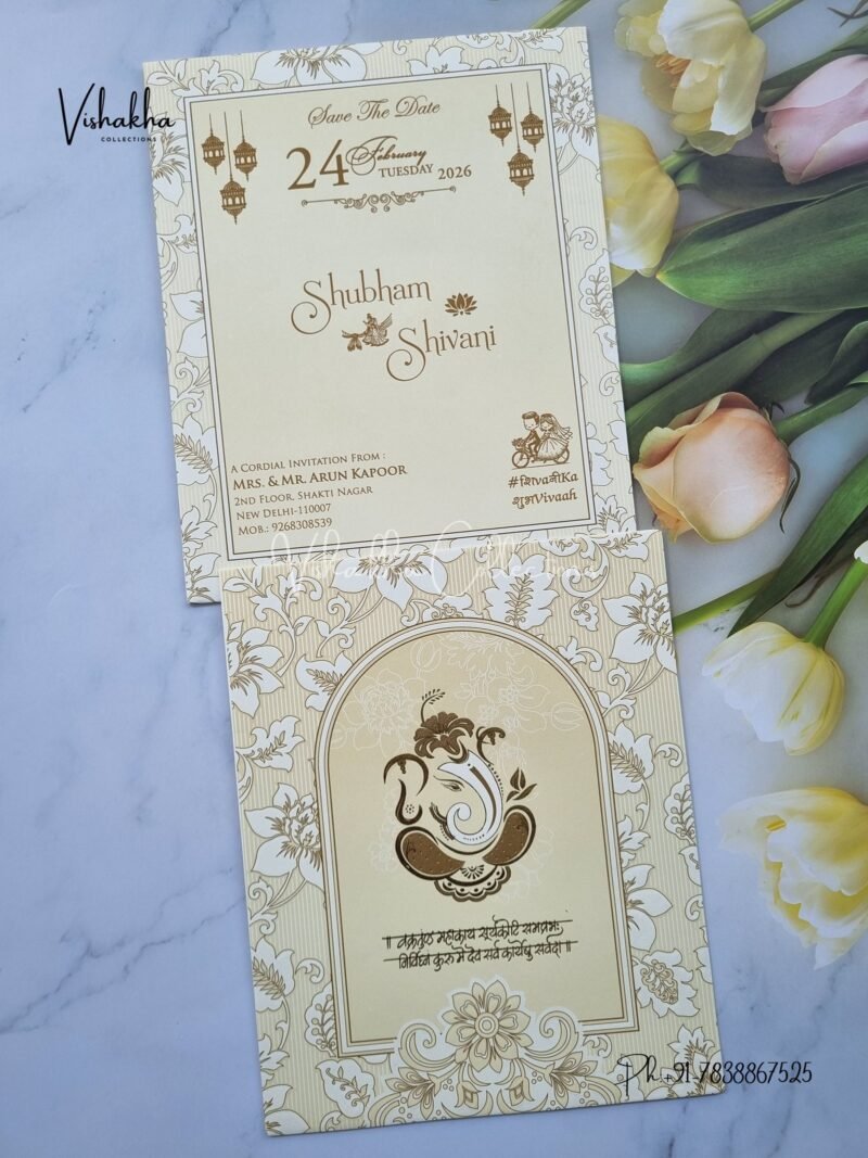 Ganesh Ji Hindu Sikh invitation Cards ATS-1709