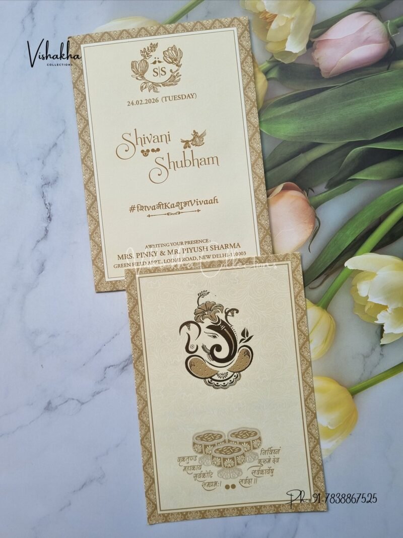 Ganesh Ji Hindu Sikh invitation Cards ATS-1715