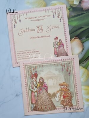 Hathi Dulah Dulhan Hindu Sikh invitation Cards ATS-9237
