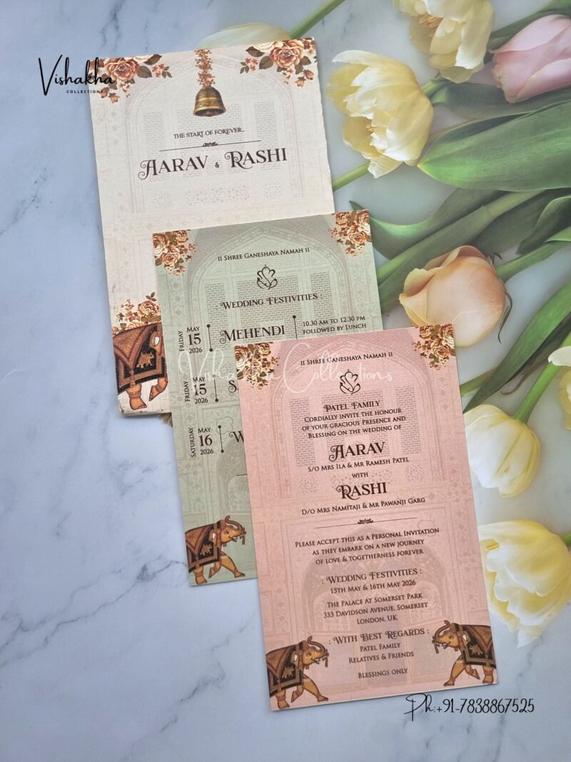 Hathi Hindu Jain Sikh invitation Cards JM-N4015