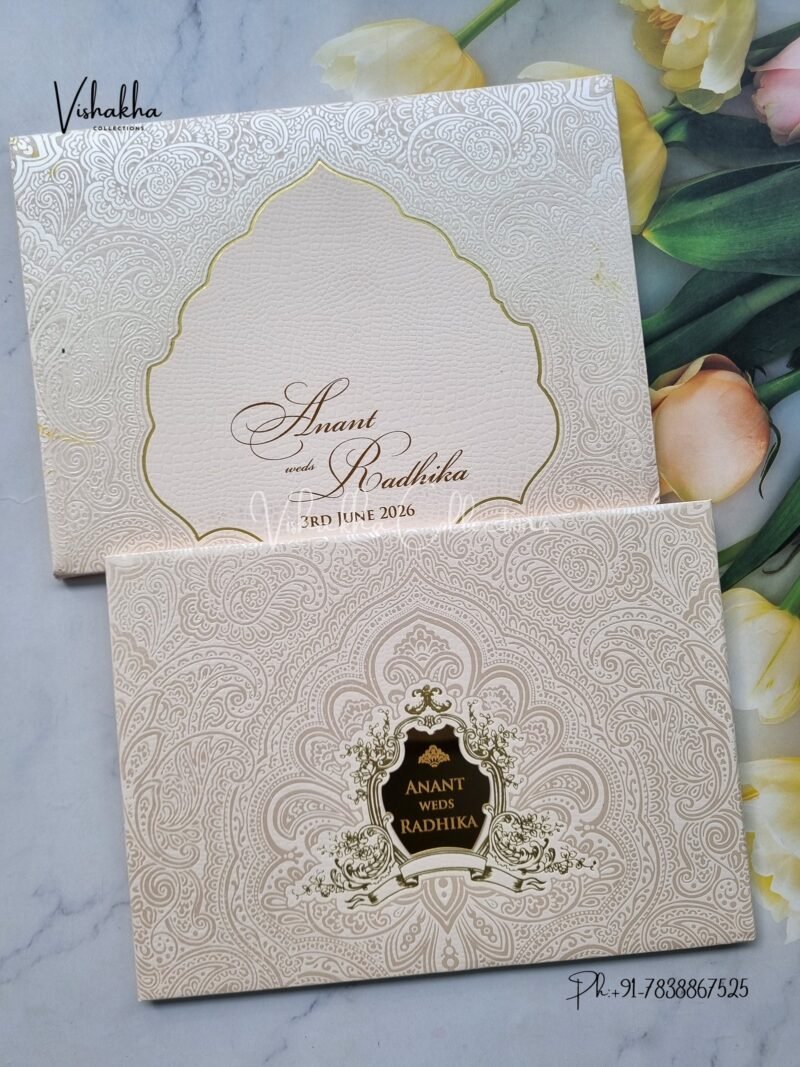 Hindu Muslim Christian Jain Sikh Padded Colored invitation Cards LN-775