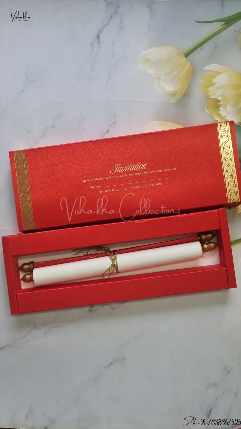 Hindu Muslim Christian Jain Sikh Scroll Farman Colored wedding invitation Cards FC-076