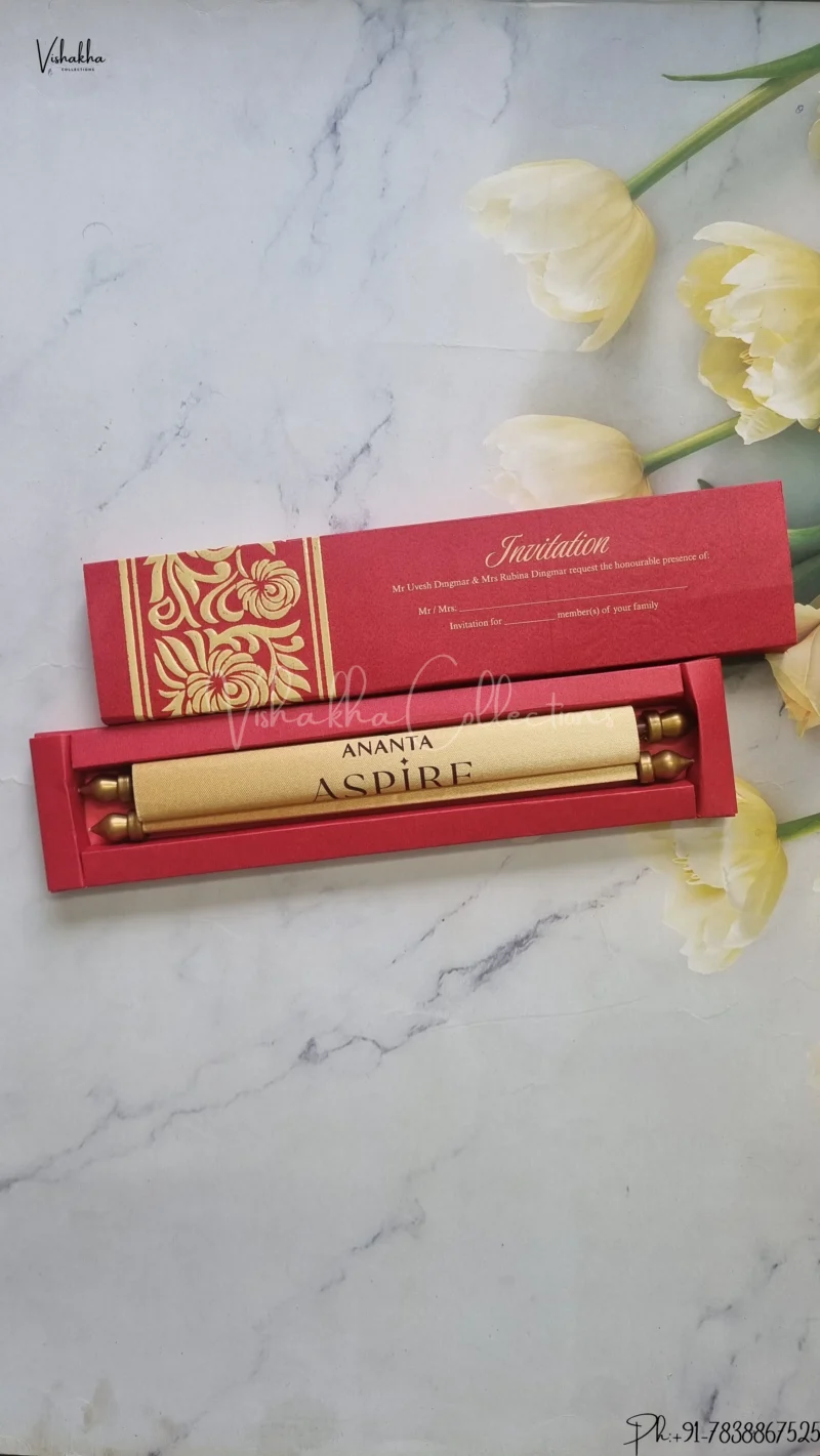 Hindu Muslim Christian Jain Sikh Scroll Farman Colored wedding invitation Cards FC-080