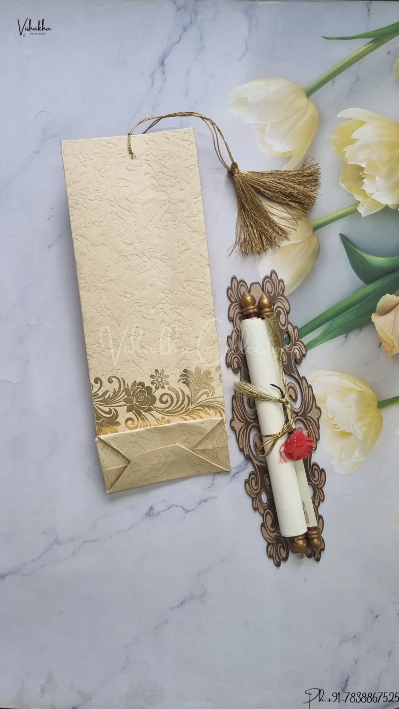 Hindu Muslim Christian Jain Sikh Scroll Farman Colored wedding invitation Cards FC-089