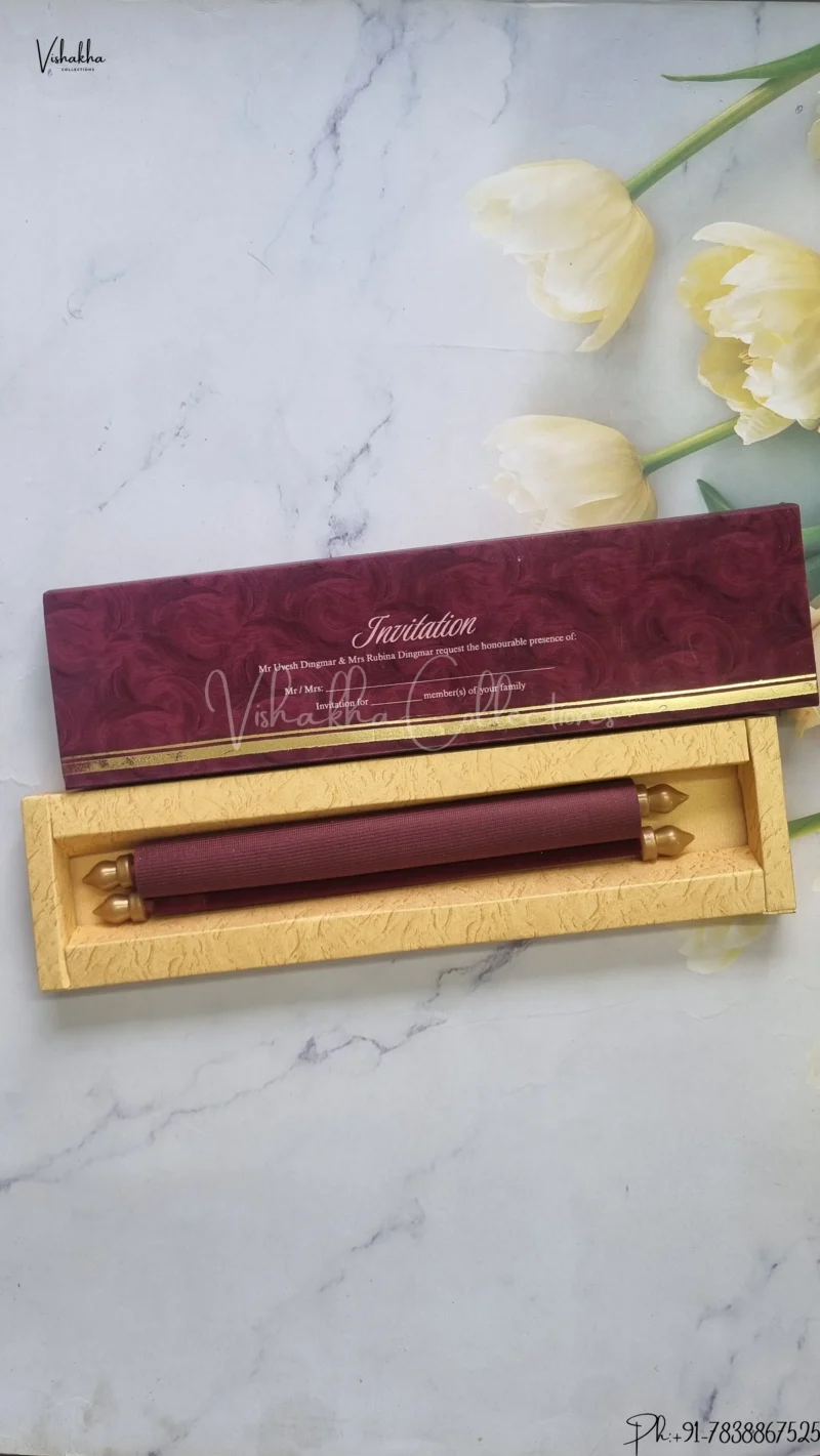 Hindu Muslim Christian Jain Sikh Scroll Farman Colored wedding invitation Cards FC-099