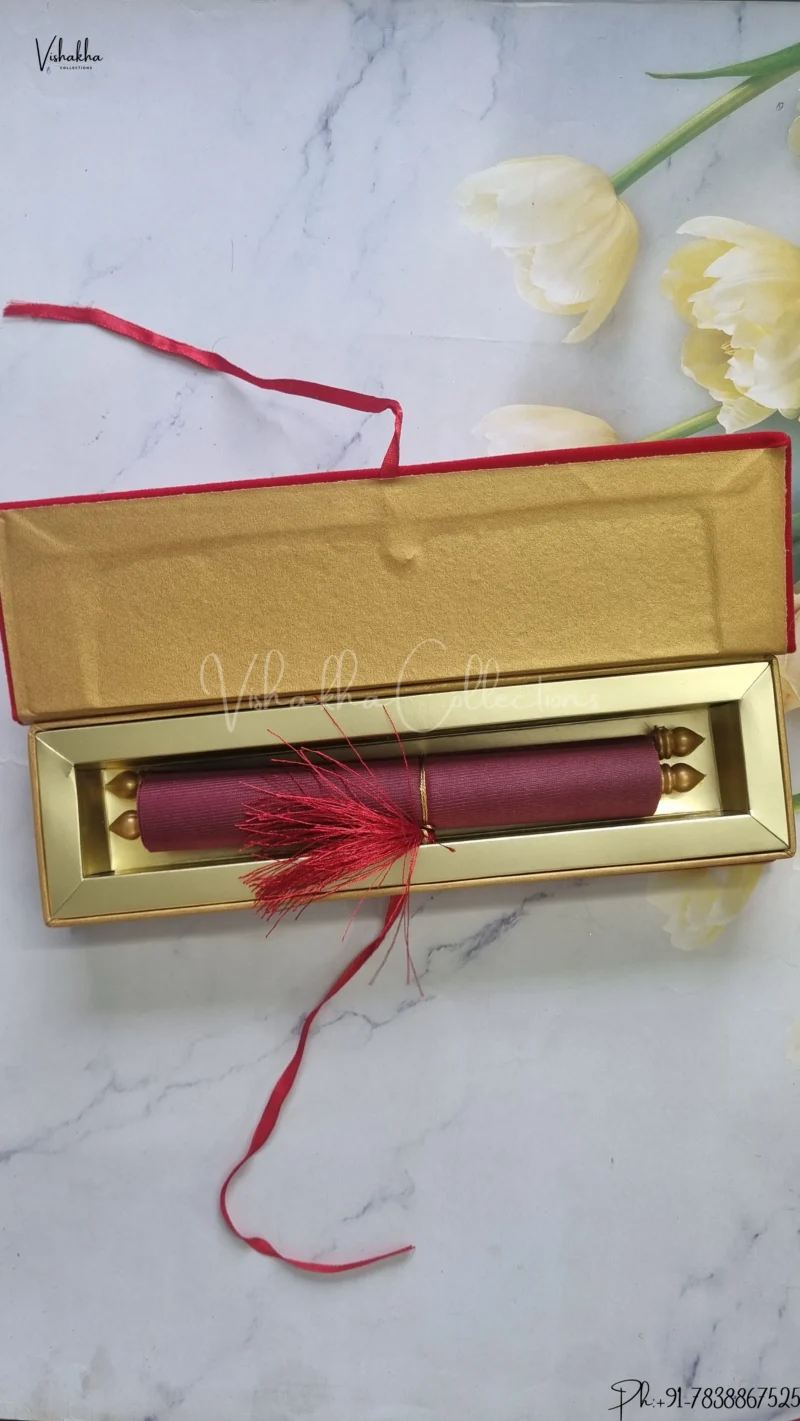 Hindu Muslim Christian Jain Sikh Scroll Farman Colored wedding invitation Cards FC-100