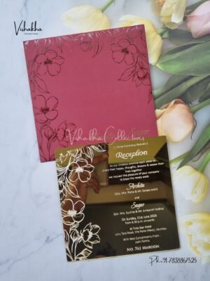 Hindu Muslim Christian Sikh Acrylic invitation Cards LN-761