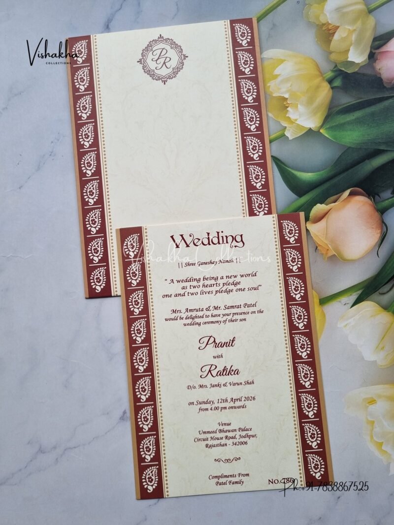 Hindu Muslim Christian Sikh Colored invitation Cards LN-786