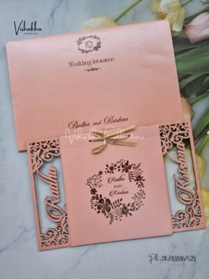 Hindu Muslim Christian Sikh MDF Board Laser Cut Named MDF Laser Cut invitation Cards SN-131