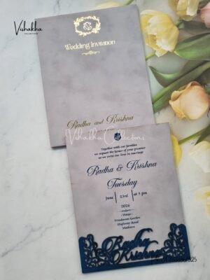 Hindu Muslim Christian Sikh MDF Board Laser Cut Named MDF Laser Cut invitation Cards SN-134