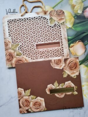 Hindu Muslim Christian Sikh Padded Carry Bag Colored invitation Cards LN-695