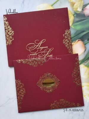 Hindu Muslim Christian Sikh Padded Colored invitation Cards LN-827