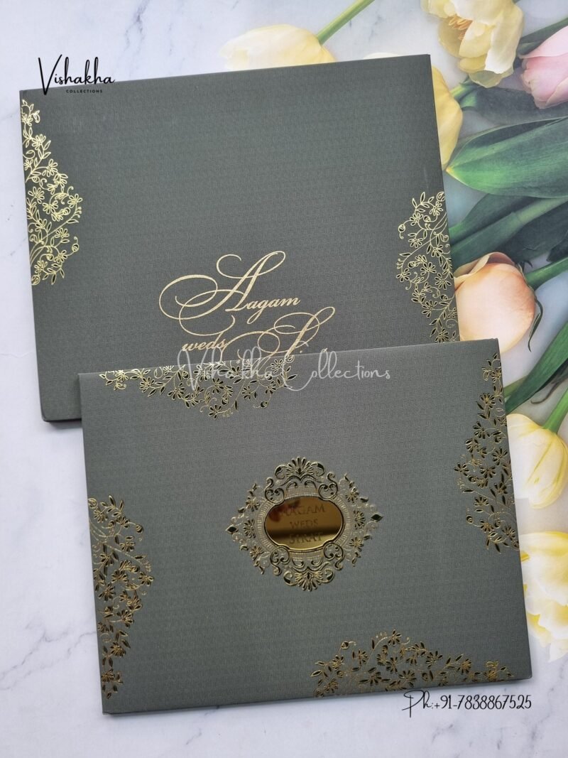 Hindu Muslim Christian Sikh Padded Colored invitation Cards LN-828