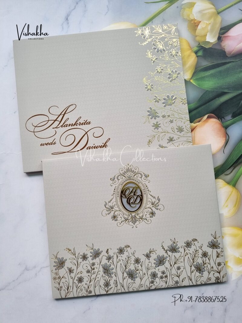 Hindu Muslim Christian Sikh Padded Colored invitation Cards LN-833