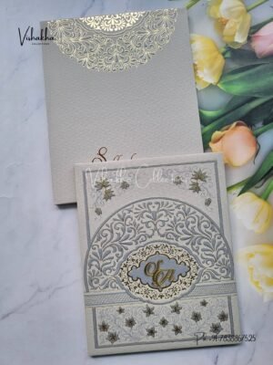 Hindu Muslim Christian Sikh Padded Colored invitation Cards LN-879